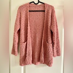Knit Pink Plush Cardigan (New+Unworn)